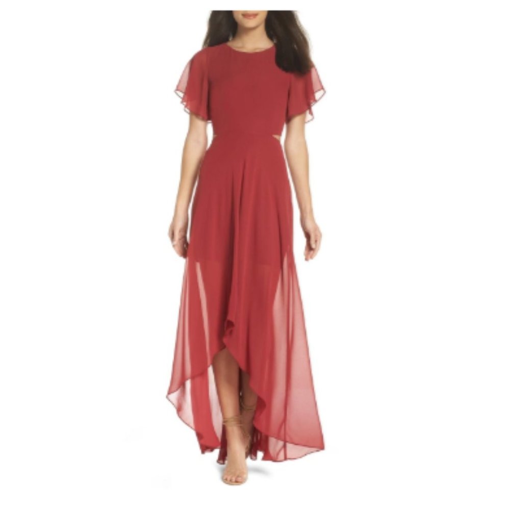 ALI & JAY Cutout Maxi Dress In Dusty Rose